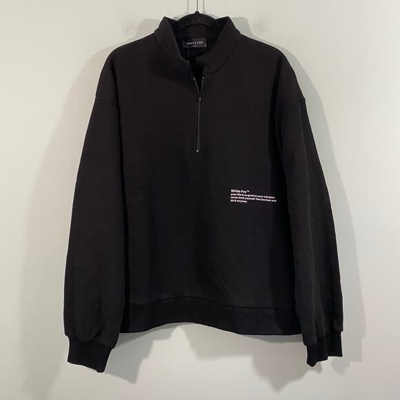 White Fox Boutique Black Sweatshirt with Pink Lettering - Picture 2 of 9